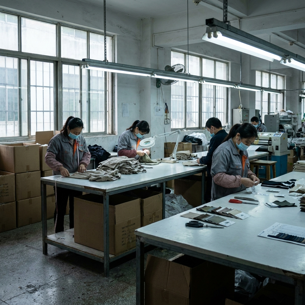 QC inspection area: measurement and label checking