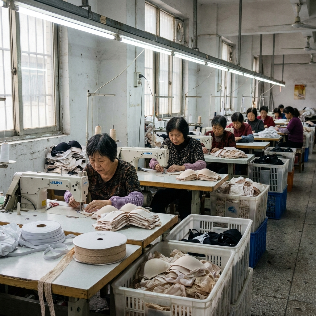 Sewing line and production workflow for intimate apparel