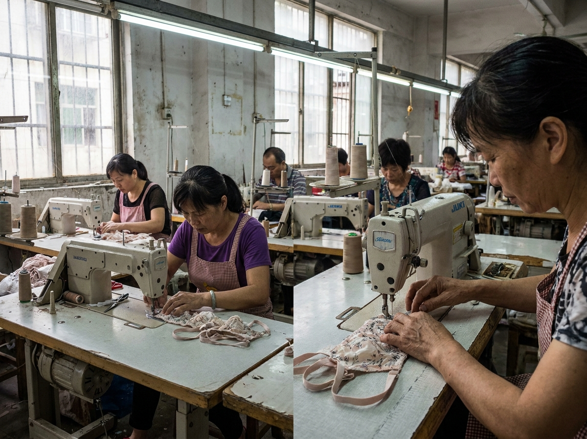 Close-up bra sewing and assembly for private label production