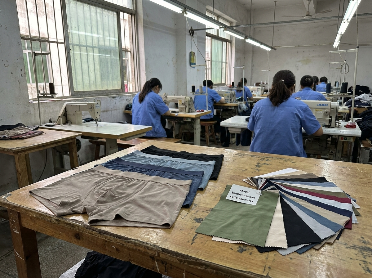 Men's boxer briefs and waistband details for private label