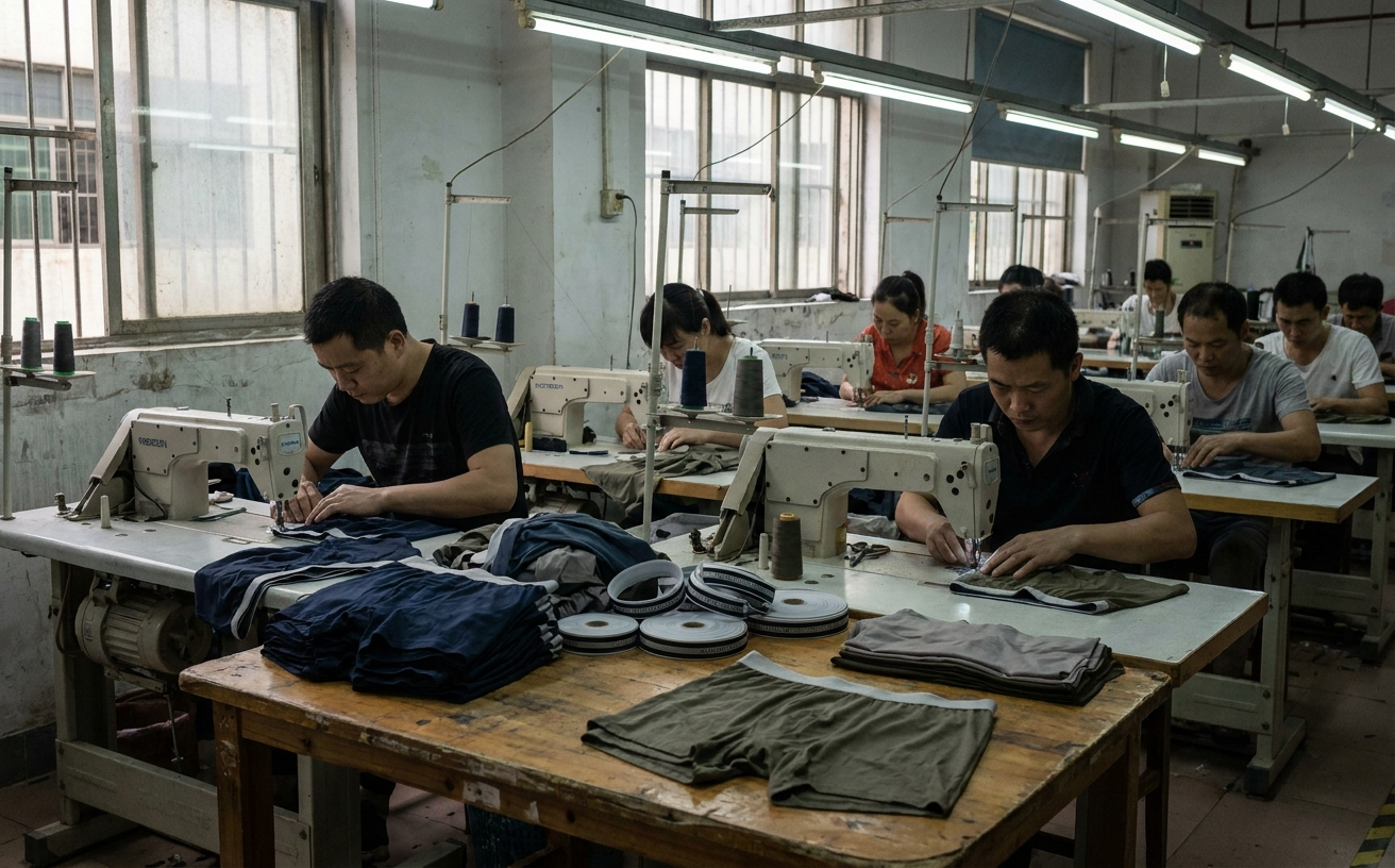 Men's underwear production line in China