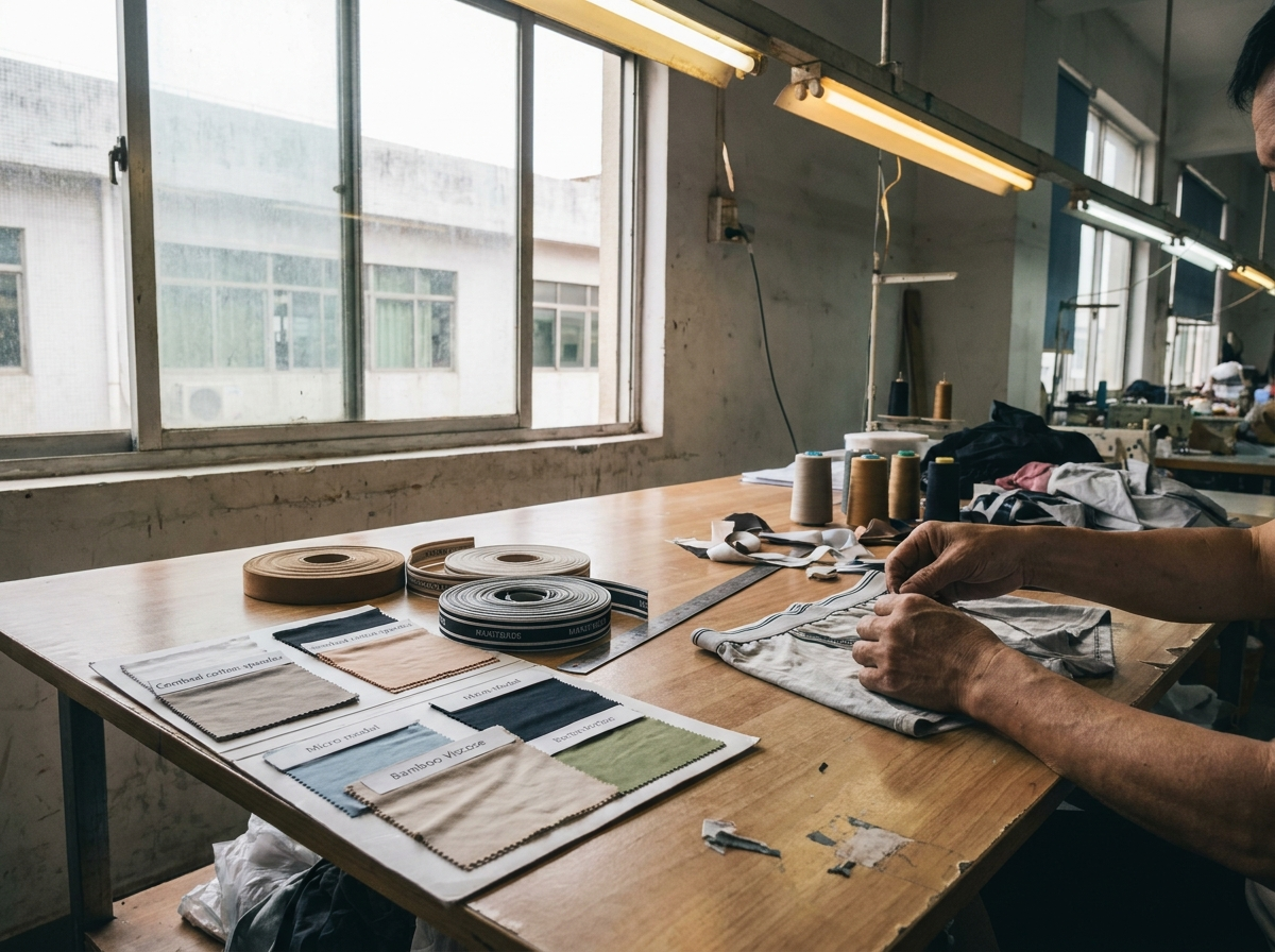 Men's underwear material close-up